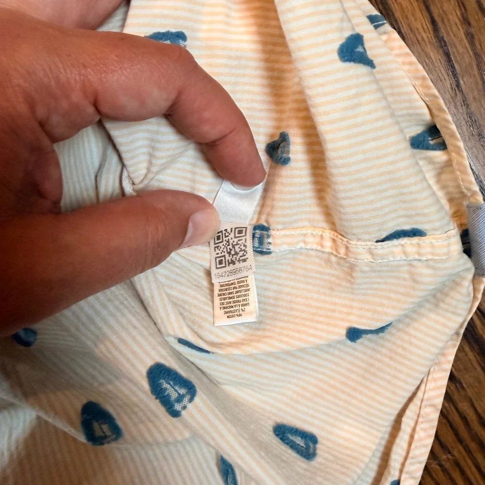 Bonobos Riviera Stretch Shirt Sailboat Embroidered XL Long Yellow‎ Pinstripe AOP